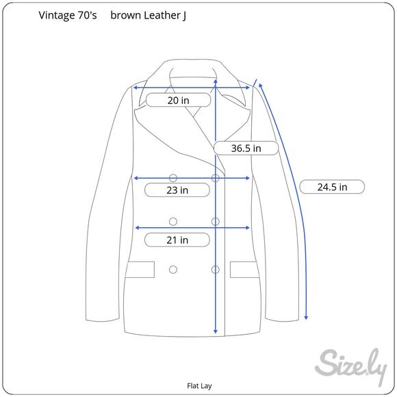 Vintage 70's Brown Leather Jacket Mid Length Trench Coat Men's 3 Button - Picture 9 of 9